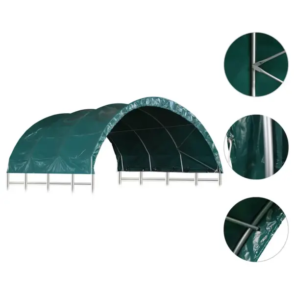 PVC loomatelk kariloomadele, tumeroheline, 3,7 x 3,7 m – 4