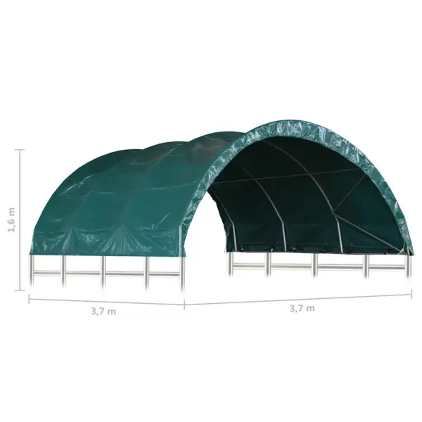 PVC loomatelk kariloomadele, tumeroheline, 3,7 x 3,7 m – 8