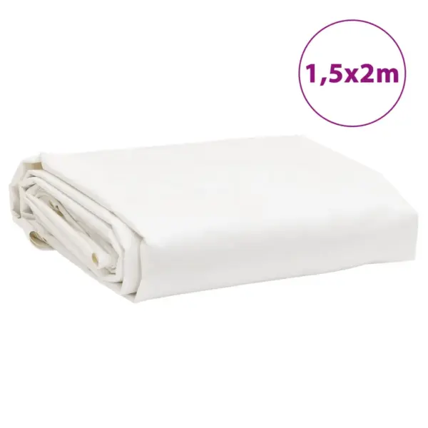Valge PVC-kattega present, rebenemis- ja veekindel, 1,5 x 2 m, 650 g/m² – 8