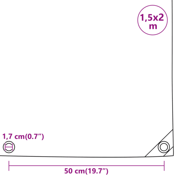 Valge PVC-kattega present, rebenemis- ja veekindel, 1,5 x 2 m, 650 g/m² – 9