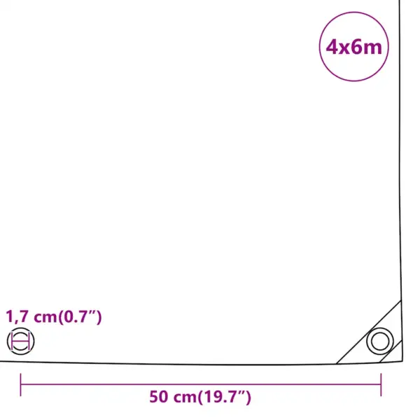 Veekindel PVC present metallist aasadega, antratsiithall, 4 x 6 m, 650 g/m² – 10
