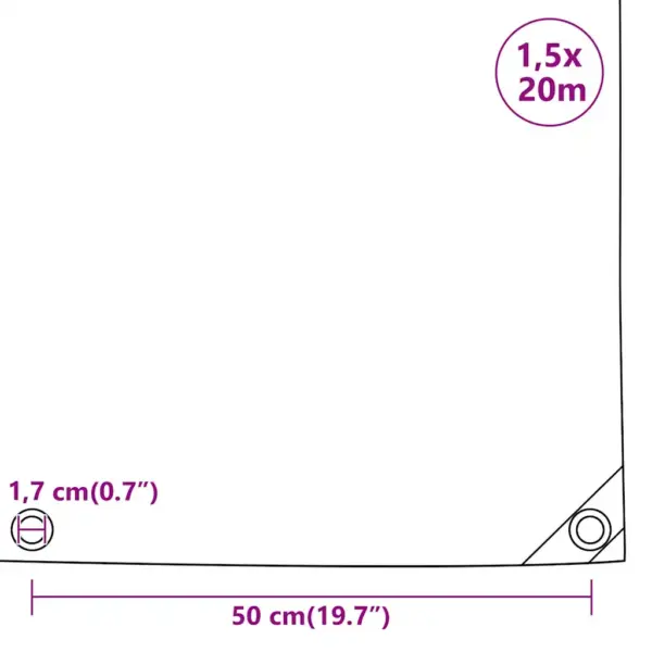 Veekindel PVC present metallist aasadega, antratsiithall, 1,5 x 20 m, 650 g/m² – 10
