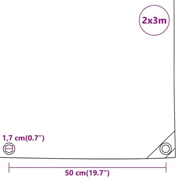 Veekindel PVC-kattega lõuendist present metallist aasadega, antratsiithall, 2 x 3 m, 650 g/m² – 10
