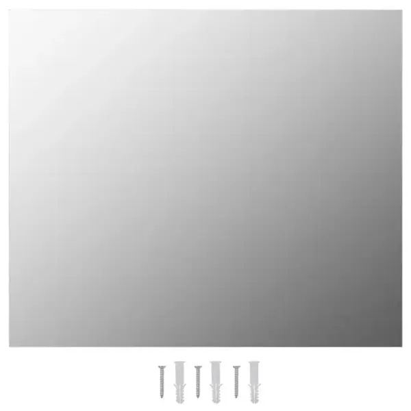 Raamita ristkülikukujuline seinapeegel, 70 x 50 cm, hõbedane klaas – 2