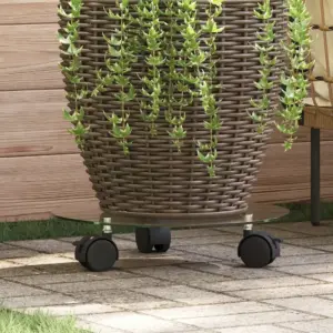 Ratastega ümmargused taimealused 2 tk, karastatud klaas, 28 cm