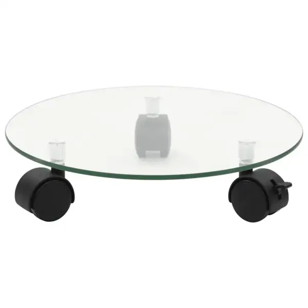 Ratastega ümmargused taimealused 2 tk, karastatud klaas, 28 cm – 3
