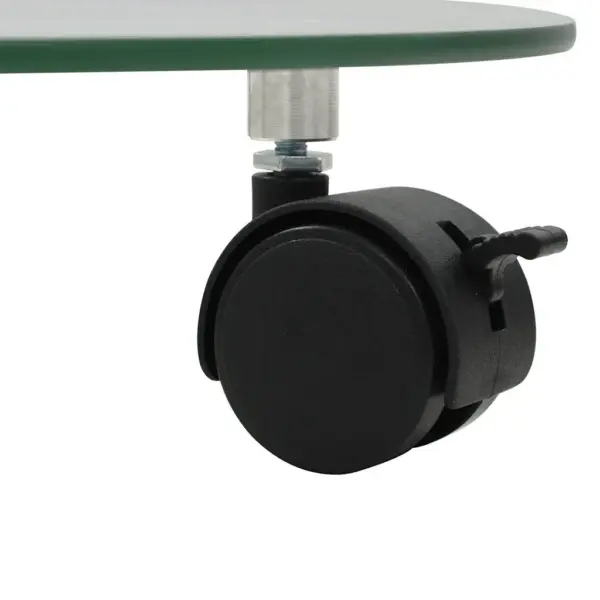 Ratastega ümmargused taimealused 2 tk, karastatud klaas, 28 cm – 5
