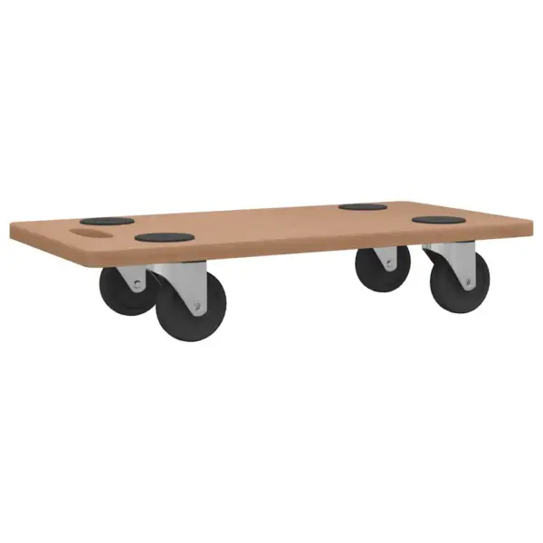 Ratastega transpordialused libisemiskindla pinnaga, 2 tk, tehispuit, pruun, 57,5 x 29 cm – 6