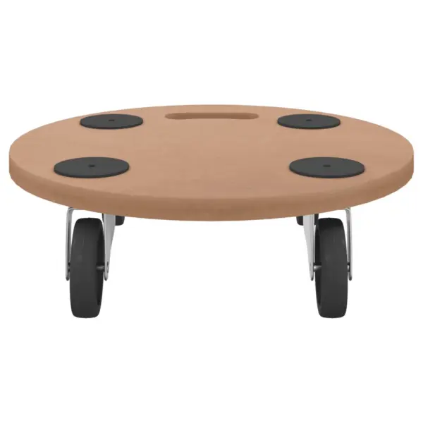 Ümmargused ratastega transpordialused, 6 tk, pruun tehispuit, Ø 38 cm – 4