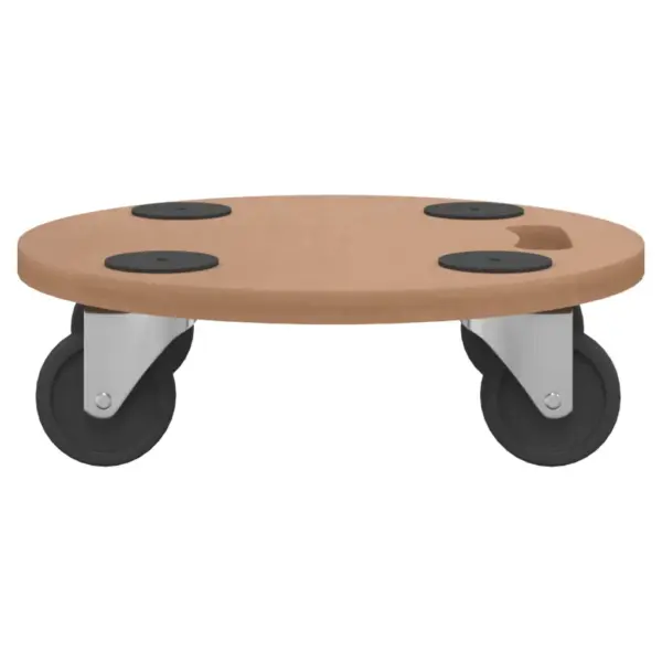 Ümmargused ratastega transpordialused, 6 tk, pruun tehispuit, Ø 38 cm – 5