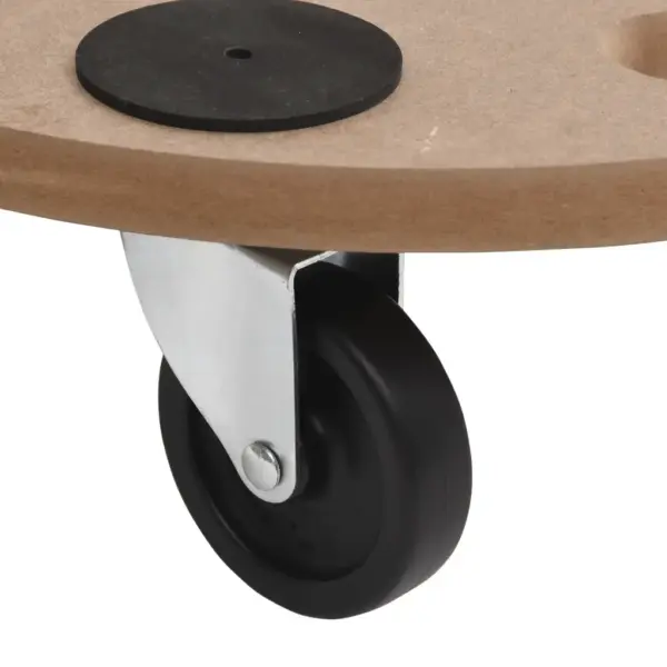 Ümmargused ratastega transpordialused, 6 tk, pruun tehispuit, Ø 38 cm – 8