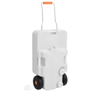 Ratastega veepaak matkamiseks, 30 l, hall HDPE