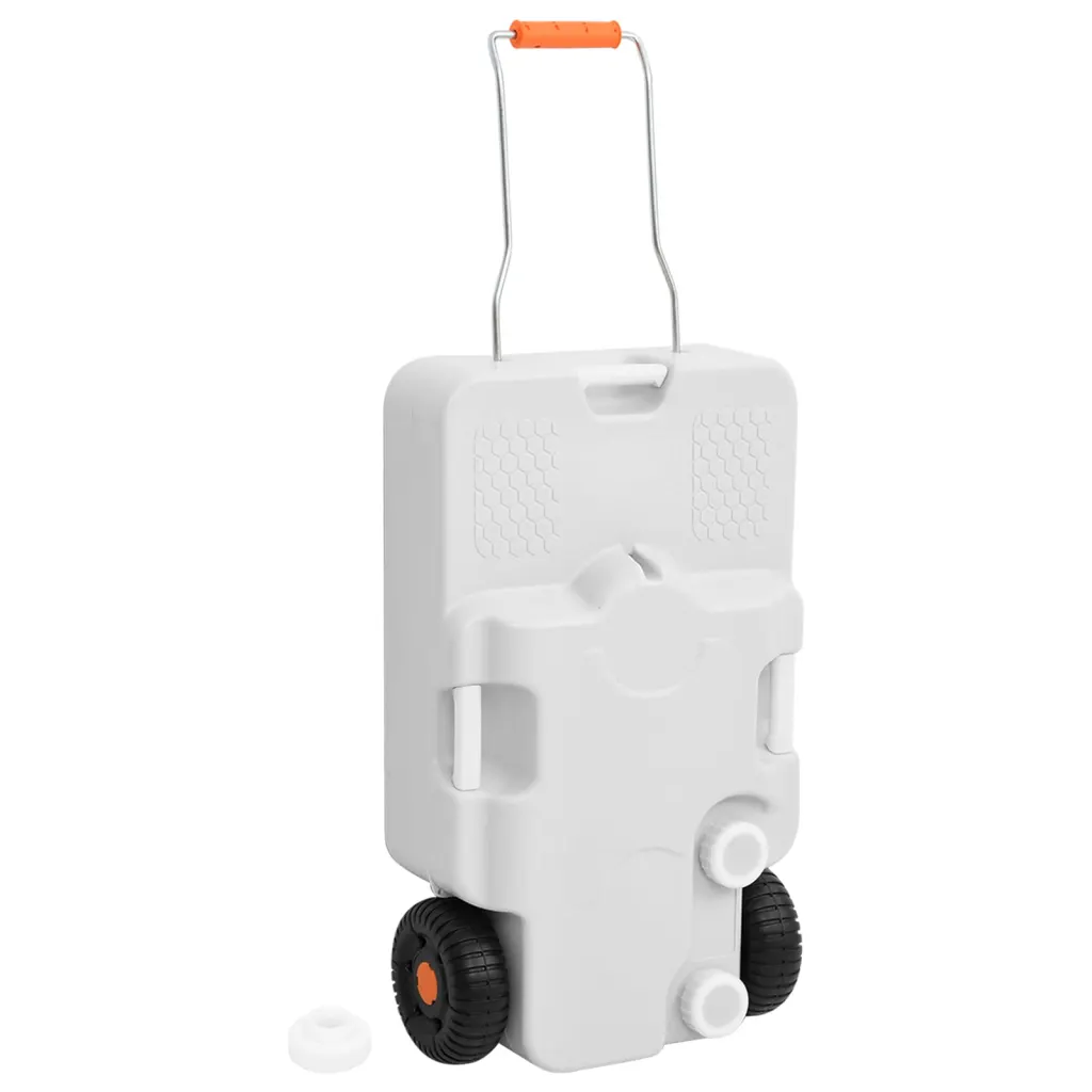 Ratastega veepaak matkamiseks, 30 l, hall HDPE