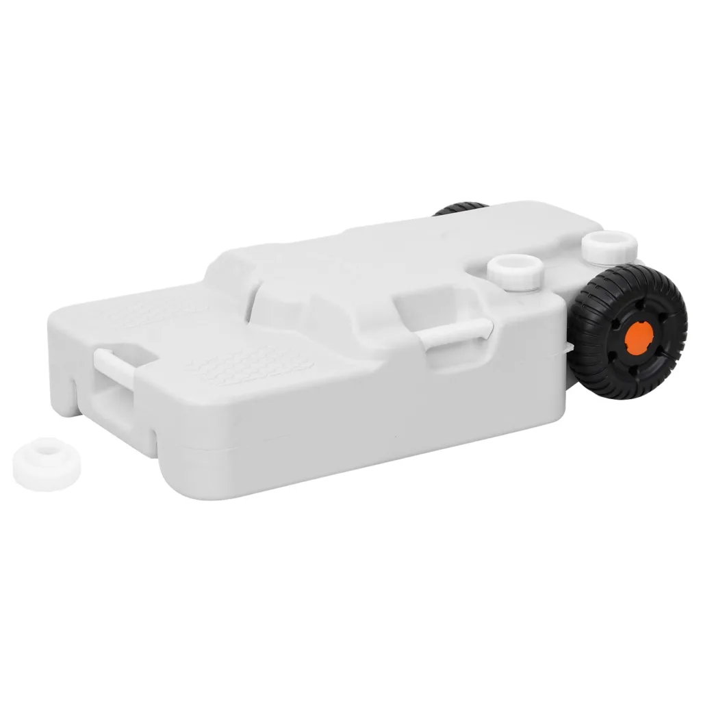 Ratastega veepaak matkamiseks, 30 l, hall HDPE