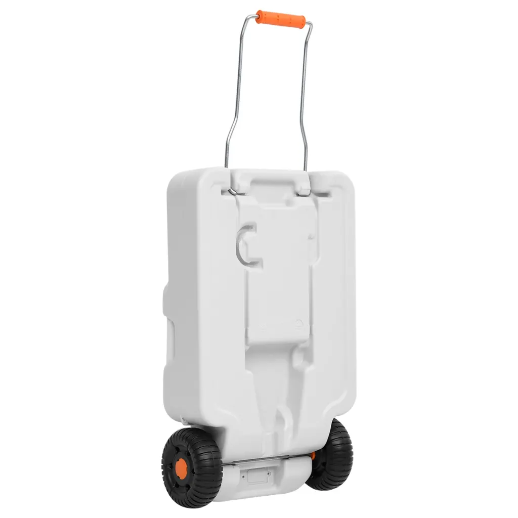 Ratastega veepaak matkamiseks, 30 l, hall HDPE