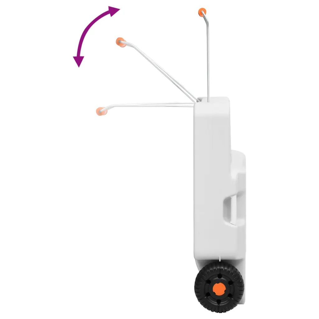 Ratastega veepaak matkamiseks, 30 l, hall HDPE