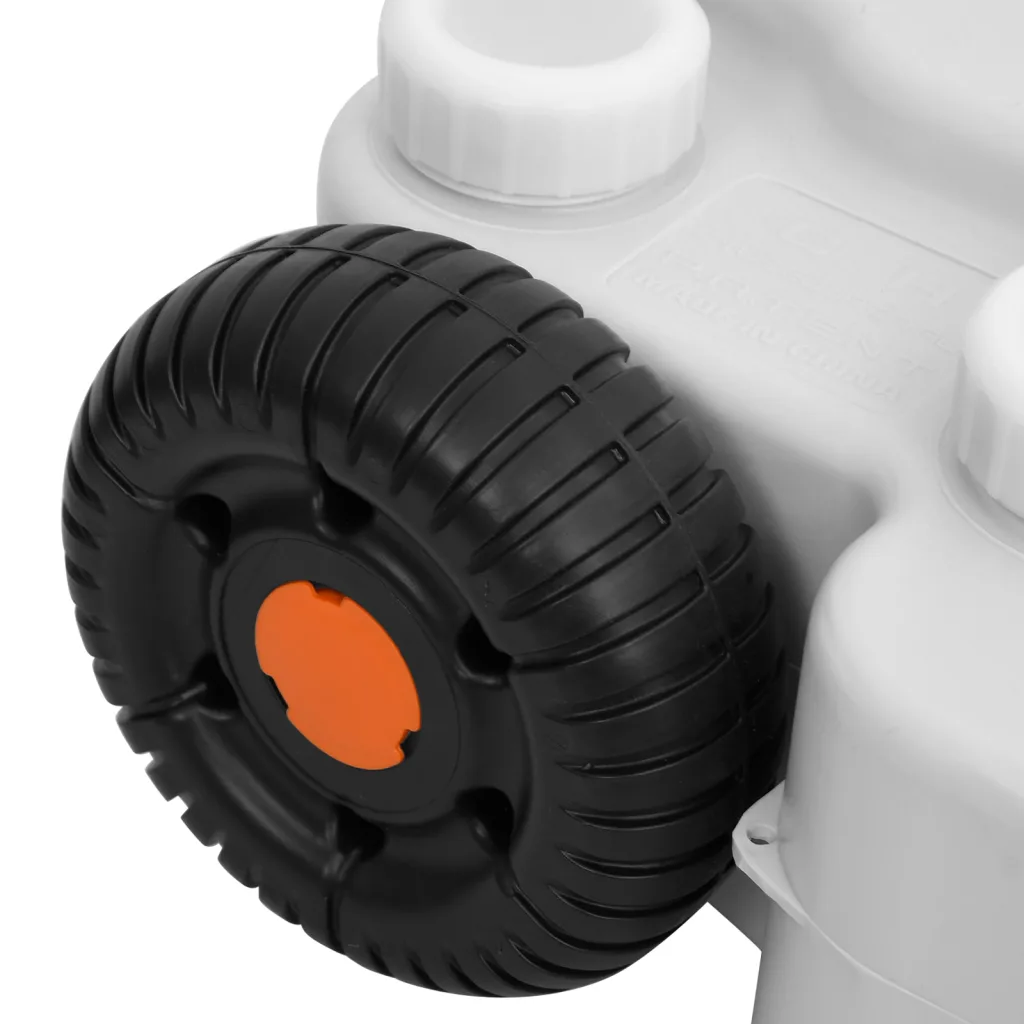 Ratastega veepaak matkamiseks, 30 l, hall HDPE