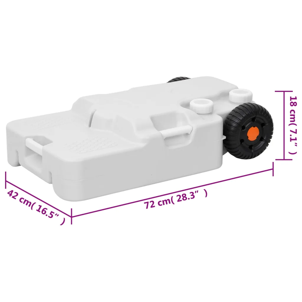 Ratastega veepaak matkamiseks, 30 l, hall HDPE