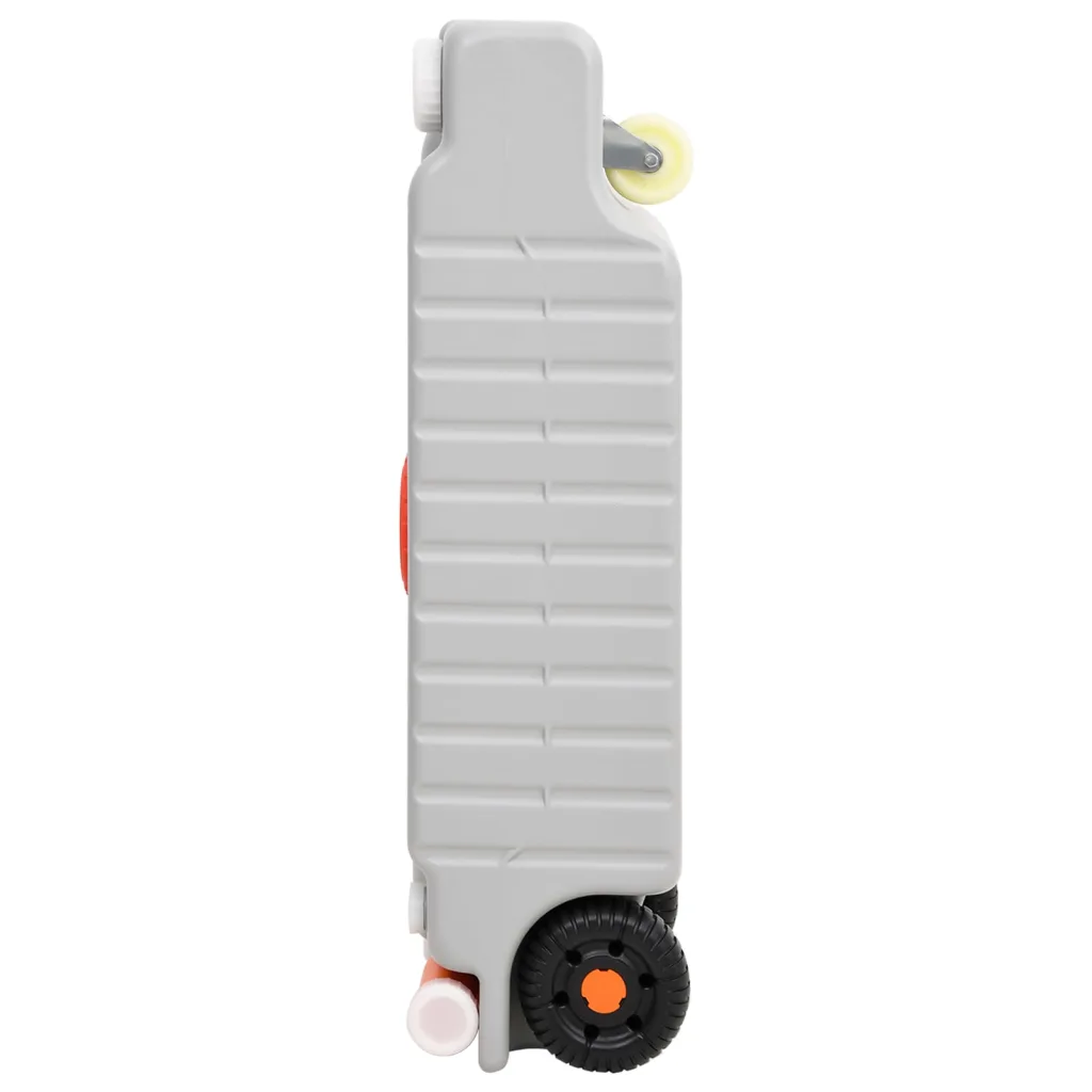 Ratastega veepaak matkamiseks, 75 l, hall HDPE, 106 x 37 x 29 cm