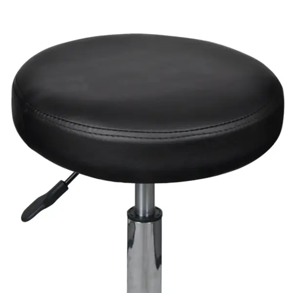 Ratastel kontoritaburetid gaasitõstega, 2 tk, must kunstnahk, istme läbimõõt 35,5 cm, kõrgus 64–84 cm – 3