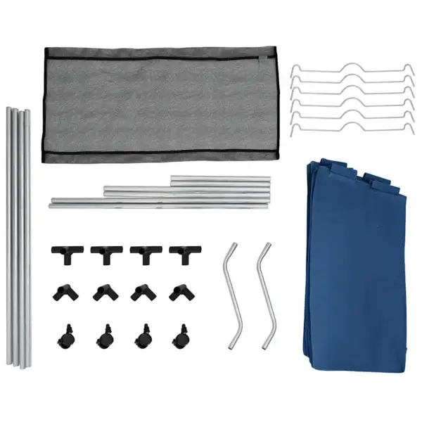 Ratastel pesusorteerija 3 sinise kotiga, plastkattega terasraam, 96 x 40 cm – 12