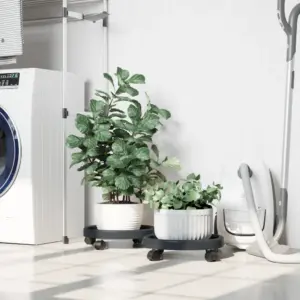 Ratastel taimealused potitaimedele, hall, 34 cm, 35 kg, 2 tk