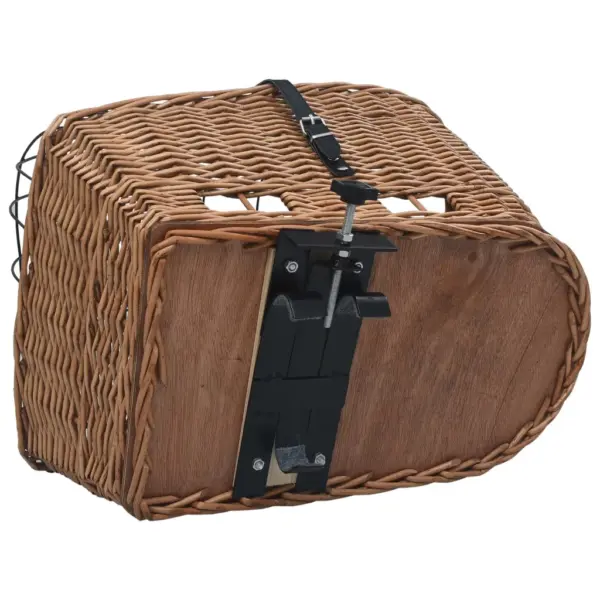 Ratta tagakorv lemmikloomale metallkattega, naturaalne paju, 55 x 31 x 36 cm – 7