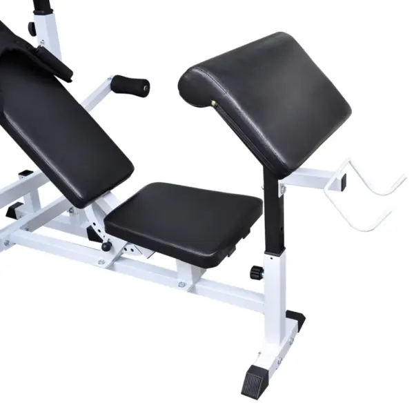 Reguleeritav jõusaalipink plokkmasina, kangi ja hantlite komplektiga 120 kg – 4