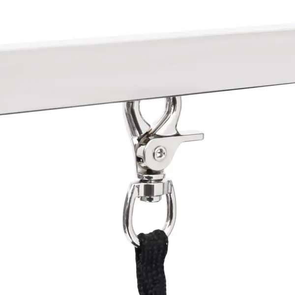 Reguleeritav koera pügamislaud 2 aasa ja korviga, must/hõbedane, 110 x 60 x 76 cm – 7