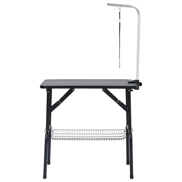 Reguleeritav koera pügamislaud aasaga ja korviga, kokkupandav, must ja hõbedane, 81 x 48,5 x 80 cm – 3