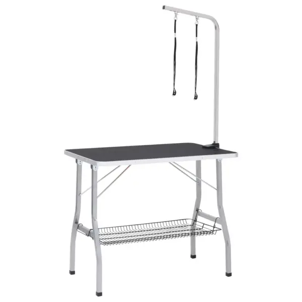 Kokkupandav reguleeritav koera pügamislaud 2 aasa ja korviga, 90 x 60 x 76 cm – 2