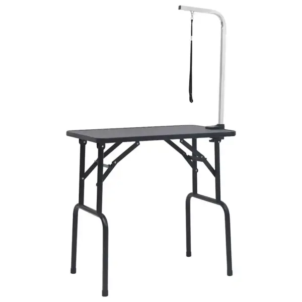 Reguleeritav kokkupandav koera pügamislaud pügamissilmusega, must-hõbedane, 81 x 48,5 x 80 cm – 2