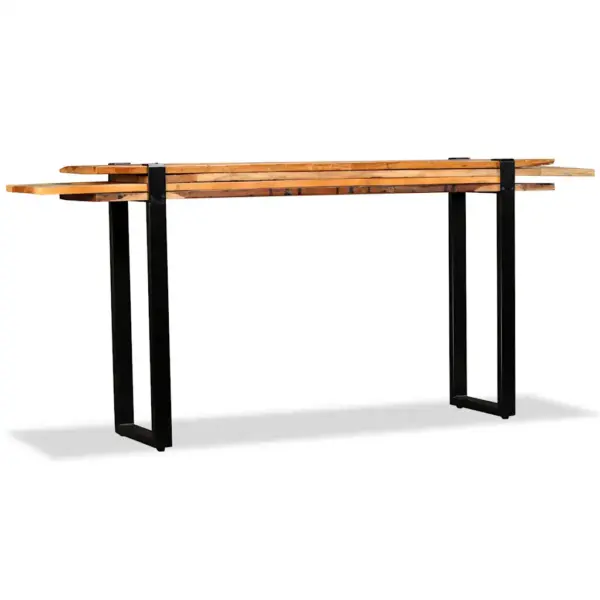 Reguleeritava pikkusega konsoollaud taaskasutatud täispuidust ja malmist, mitmevärviline, 145–180 x 30 x 76 cm – 2