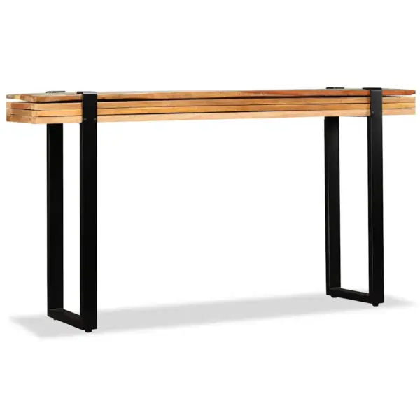 Reguleeritava pikkusega konsoollaud taaskasutatud täispuidust ja malmist, mitmevärviline, 145–180 x 30 x 76 cm – 6