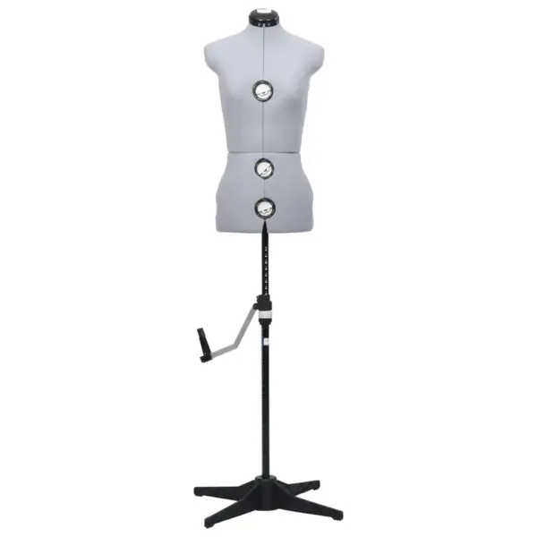 Reguleeritav naiste kleidimannekeen S, hall-must, rind 84–102 cm - 3