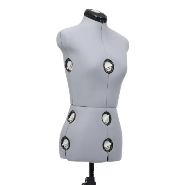 Reguleeritav naiste kleidimannekeen S, hall-must, rind 84–102 cm - 5