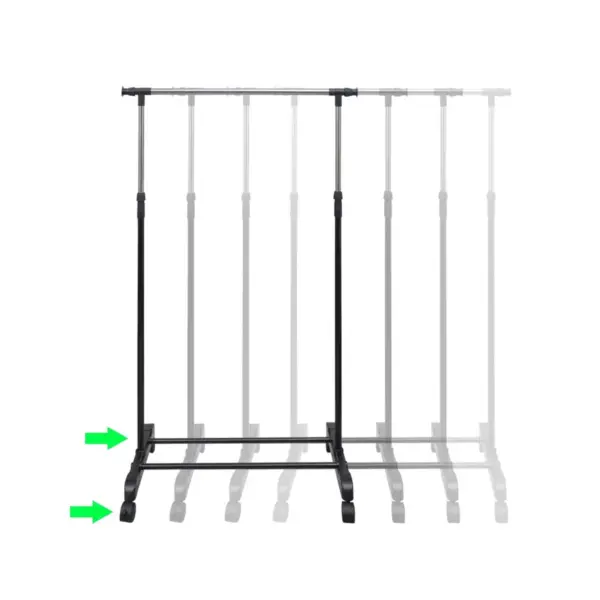 Reguleeritav ratastel riidestange, roostevaba teras, 2 tk, 84–150 x 42 x 108–170 cm – 7