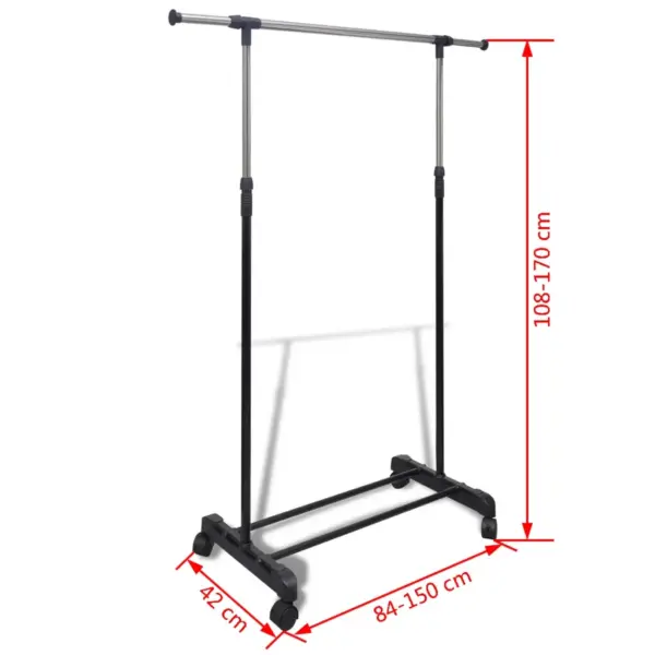 Reguleeritav ratastel riidestange, roostevaba teras, 2 tk, 84–150 x 42 x 108–170 cm – 8