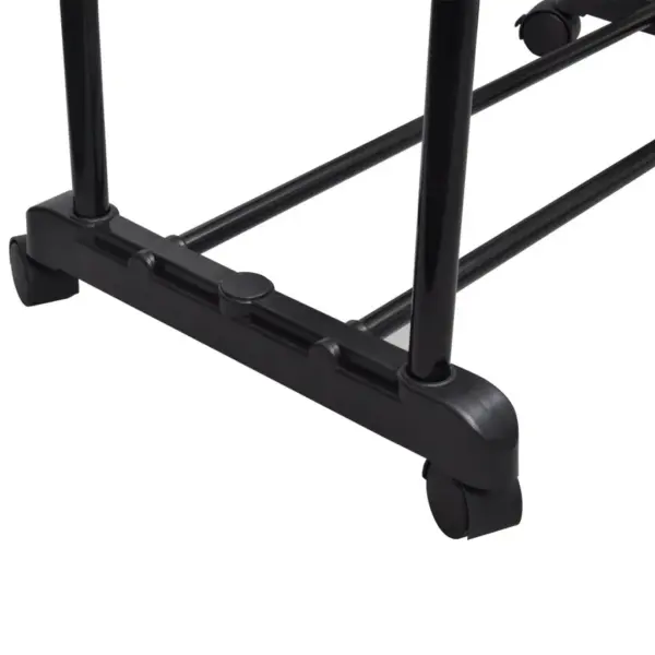Reguleeritav kahekordne riidestange ratastega, 2 tk, roostevaba teras, 84–150 x 42 x 108–170 cm – 4