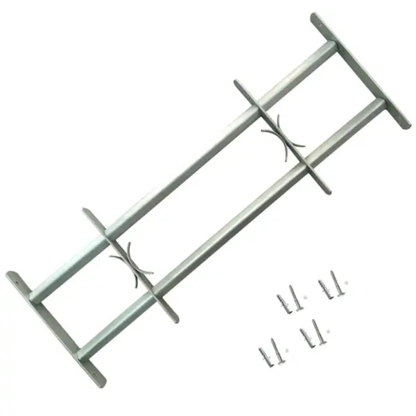 Reguleeritavad aknatrellid turvalisuse tõstmiseks, 2 tk, tsingitud teras, hõbedane, kõrgus 300 mm, laius 1000–1500 mm – 2