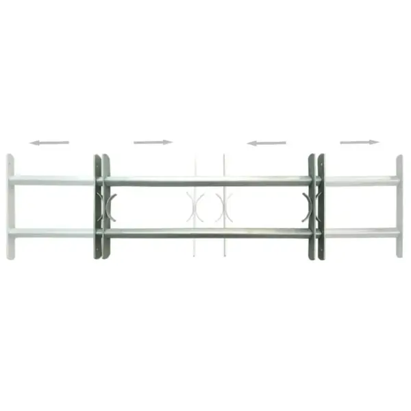 Reguleeritavad aknatrellid turvalisuse tõstmiseks, 2 tk, tsingitud teras, hõbedane, kõrgus 300 mm, laius 1000–1500 mm – 3
