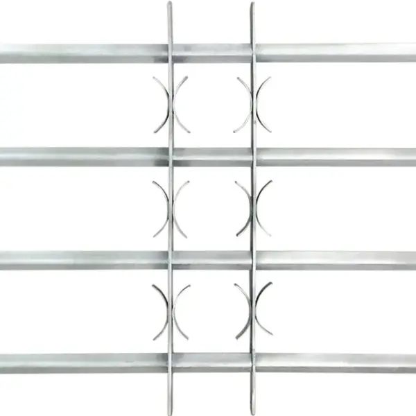 Reguleeritavad turvatrellid akendele, 2 tk, tsingitud teras, hõbedane, kõrgus 600 mm, laius 1000–1500 mm – 4