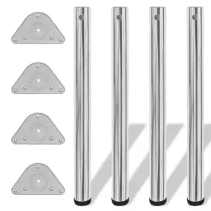 Reguleeritavad kroomitud lauajalad, 4 tk, 60 x 710–720 mm
