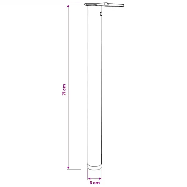 Reguleeritava kõrgusega lauajalad, 4 tk, harjatud nikkel, 60 x 710 mm – 5