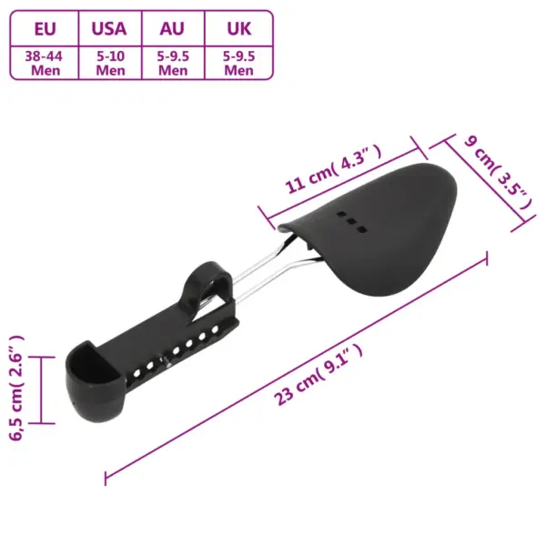 Reguleeritavad kingapuud, 5 paari, must, plast ja raud, EU 38-44 – 10