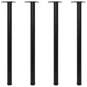 Reguleeritava kõrgusega mustad rauast lauajalad, 4 tk, 60 x 1100 mm
