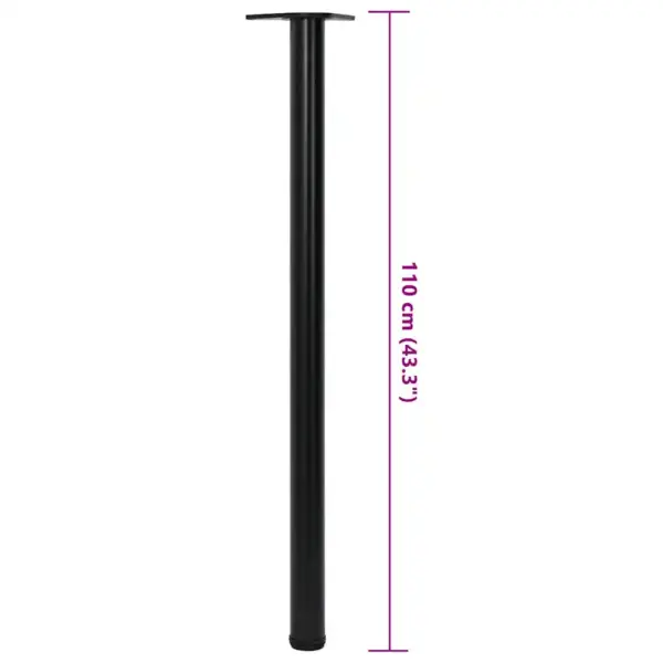 Reguleeritava kõrgusega mustad rauast lauajalad, 4 tk, 60 x 1100 mm – 7