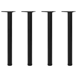 Reguleeritava kõrgusega mustad lauajalad, 4 tk, ø 60 mm, 710–720 mm