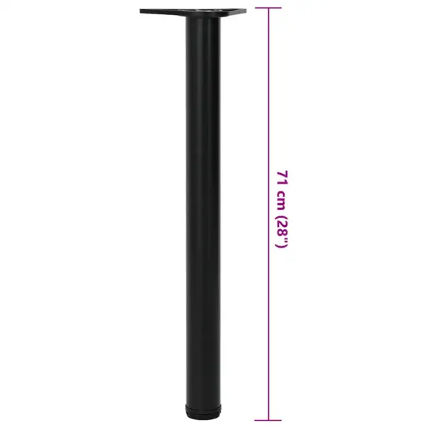 Reguleeritava kõrgusega mustad lauajalad, 4 tk, ø 60 mm, 710–720 mm – 7