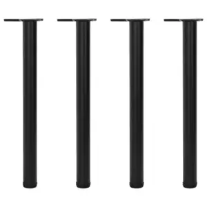 Reguleeritavad mustad lauajalad, 4 tk, raud, 71–72 cm